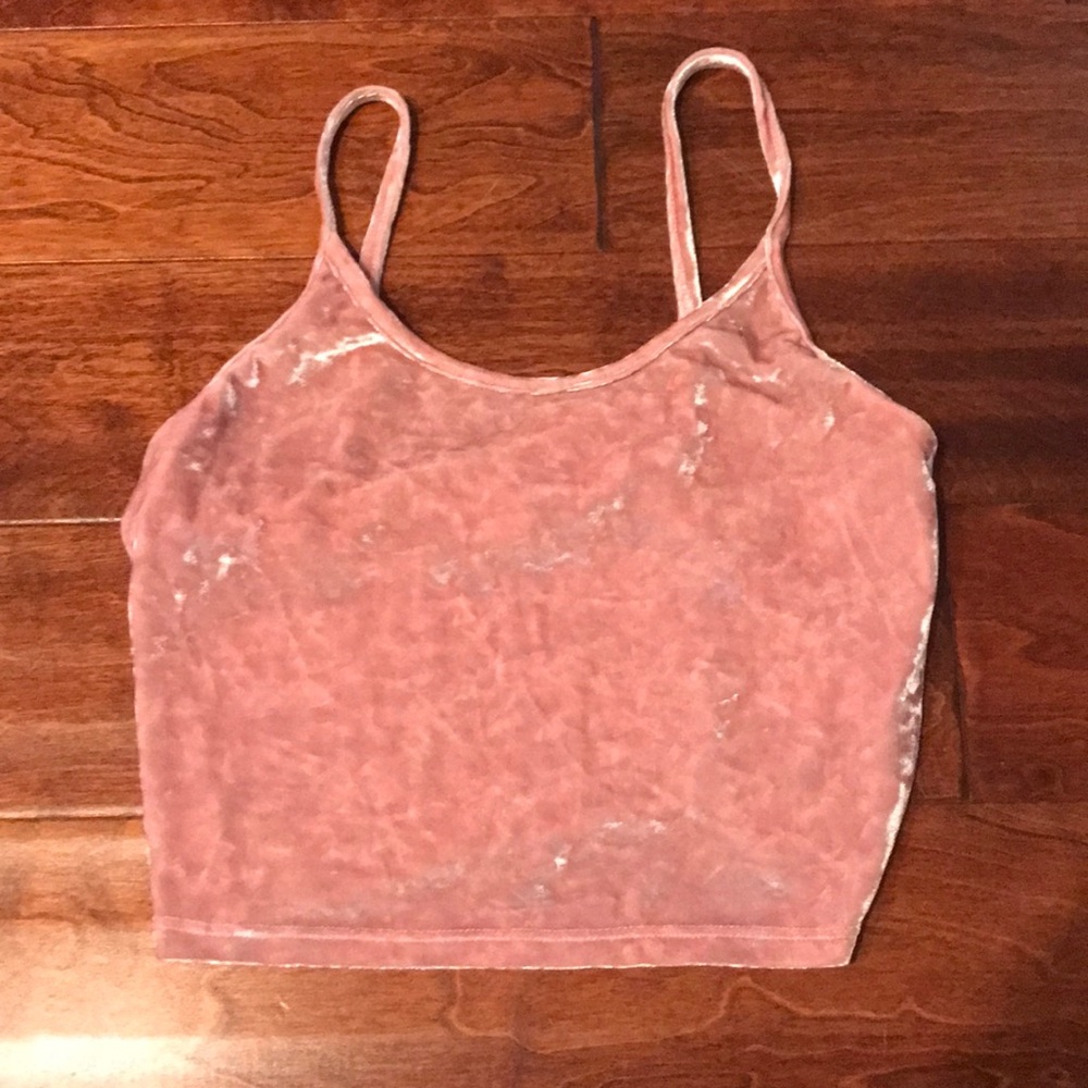 Light Pink Velvet Cropped Tank